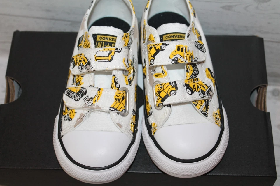 Tênis Converse Construction Truck Bulldozer Sapatos Criança Menino Tamanho 8 NOVO - Imagem 2 de 4