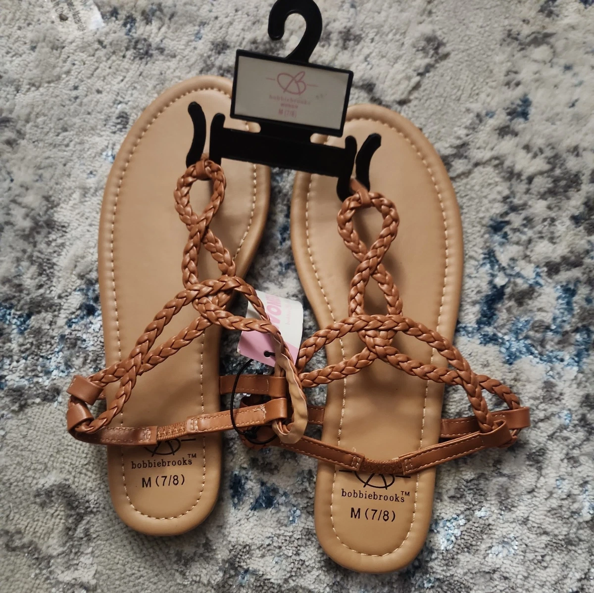 Sandales Blanches Femme Bobbie Brooks - Taille S (US 5-6) - Neuf Avec Petits Défauts