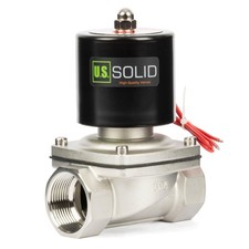 U.S. Solid Stainless Steel Solenoid Valve 1-1/4" 24V DC Normally Closed