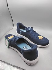 Skechers Slipins GO WALK Travel Vegan Washable Shoes Larissa 9M Navy Blue A282