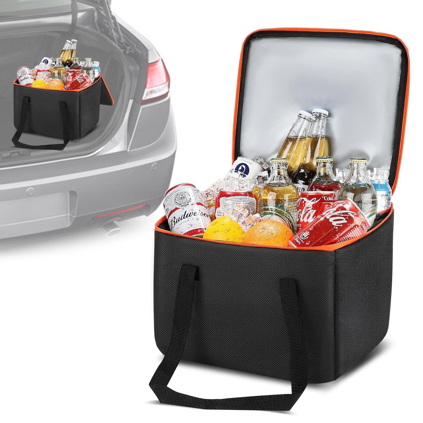 Bag, Collapsible Insulated Leak-proof Car Cooler Bag, In...