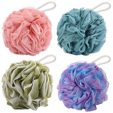 4 Pcs Loofah Sponge Shower Bath Sponges Mesh Balls Body Wash Back Scrubber