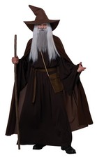 Wandering Wizard Adult Costume Robe Cape Hat Beard Wig Style 5126-036