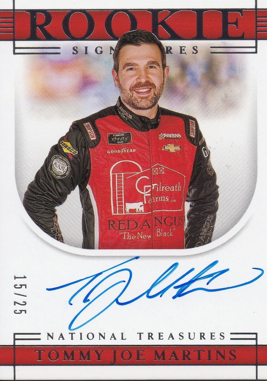 2021 Panini National Treasures Racing Tommy Joe Martins Rookie Signature 15/25
