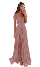 Satin Bridesmaid Dresses Long V Neck Ruched Off The Shoulder Formal Prom Dresses
