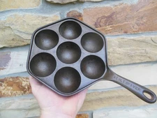 Rare Vintage BSR Birmingham Stove & Range Cast Iron Aebleskiver Pan Danish Cake
