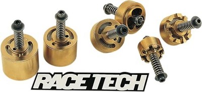 Race Tech FEGV S3802 Gold Valve Cartridge Fork Emulators for Harley Davidson