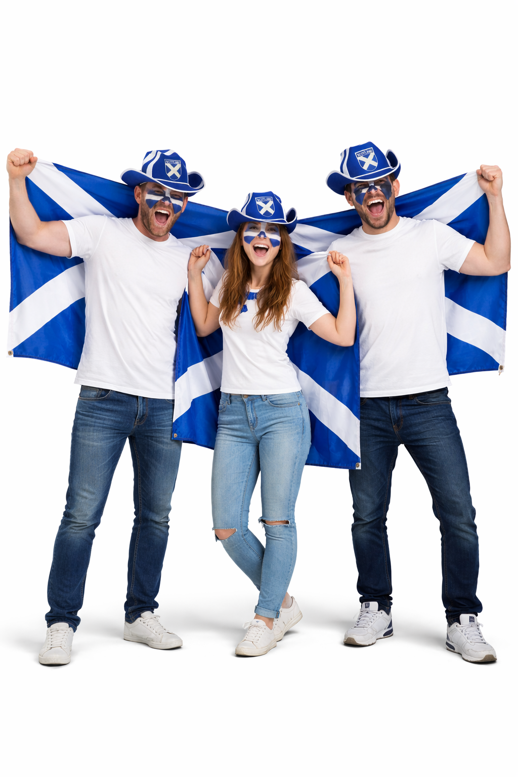 Scotland Saint Andrews Cross Saltire Flag Hat Face Paint Scottish Supporters Kit