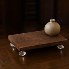 Wood Pedestal Soap Stand Rustic Candle Plant Holder for Tissues Vases Makeup