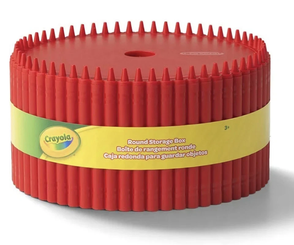 LOTE de 4 cajas de almacenamiento redondas CRAYOLA ROJAS Y VERDES Foto 2 de 4