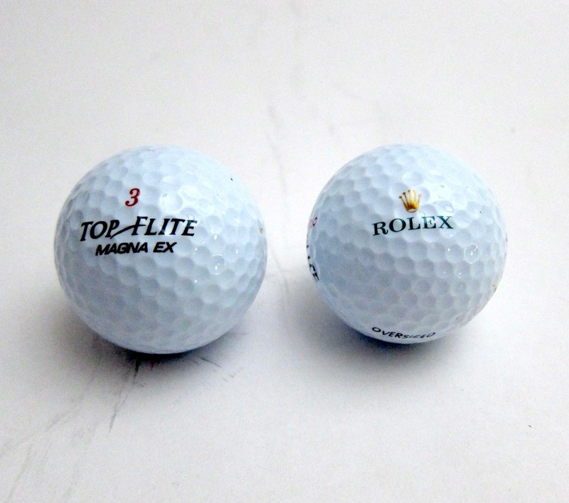 VINTAGE 2 ROLEX GOLD CROWN MAGNA EX TOP FLITE #3 GOLF BALLS OVERSIZED NEVER USED