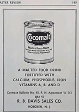 Cocomalt Malted Food Drink Hoboken NJ Vitamins Vintage Print Ad 1943