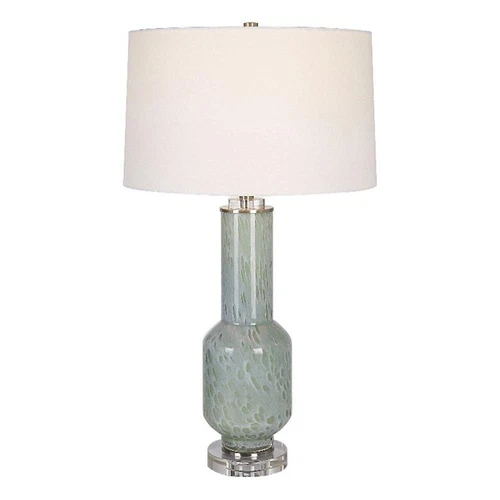 Uttermost Imperia Contemporary Crystal Glass Iron Fabric Table Lamp in Blue/Gray - Picture 1 of 3