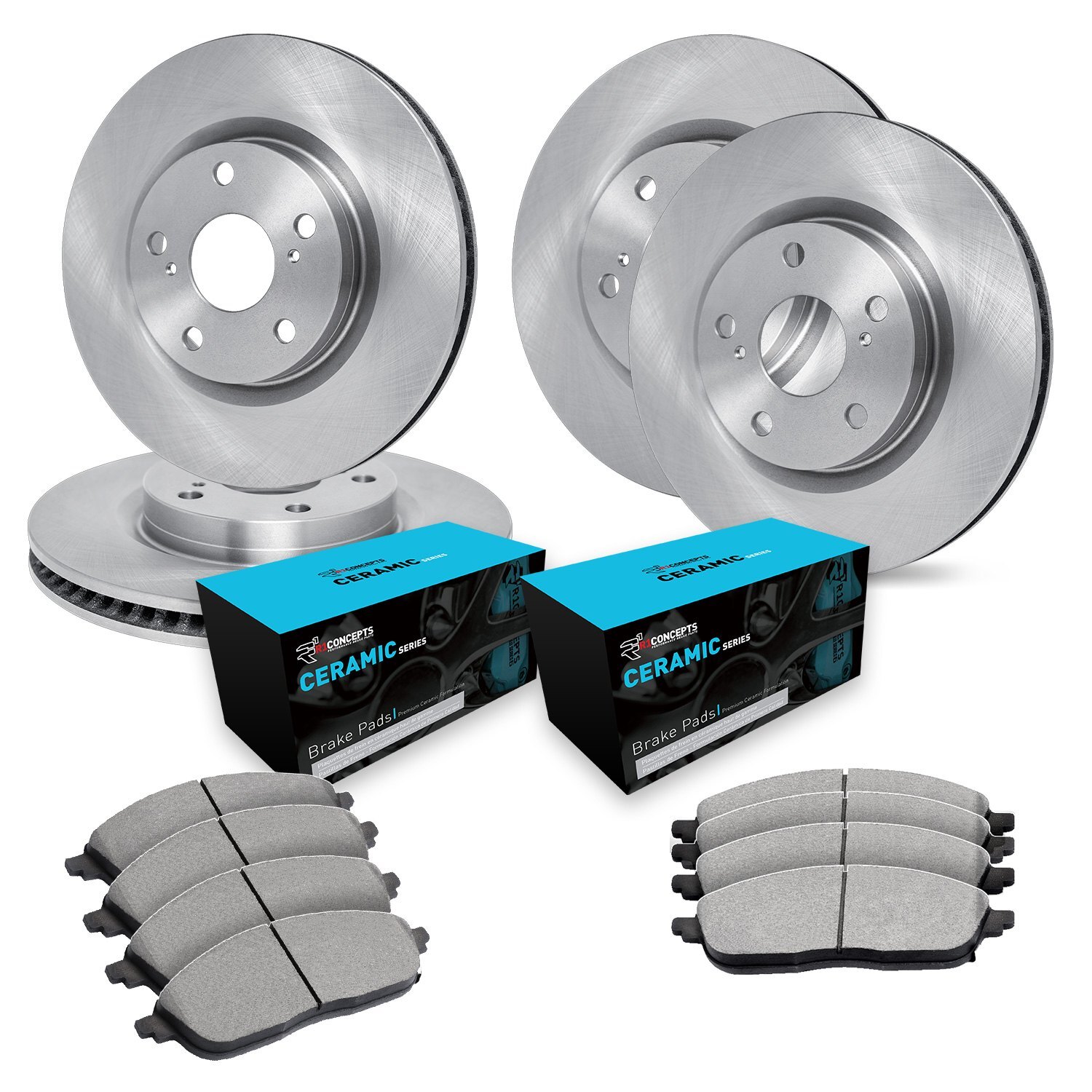 For BMW 750iL 95-01 eLINE Series Front & Rear Brake Kit w Ceramic Pads