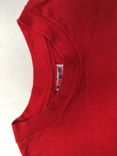 Vintage 80s HANES NU ALPHA PHI PATCH GRAPHIC LONG SLEEVE T SHIRT Red USA MADE M - Picture 11 of 12