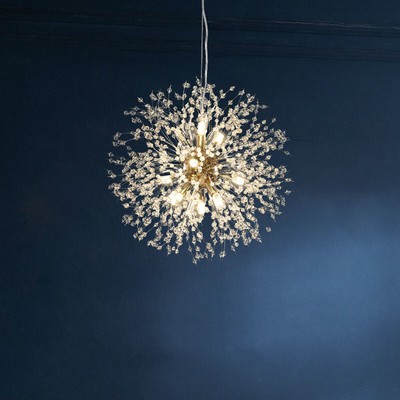 sputnik chandelier led light gold pendant dandelion fixture fireworks modern