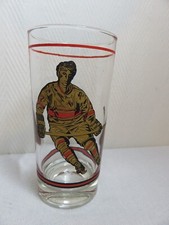 Vintage # 7 gold hockey player drinking glass tumbler excellent
