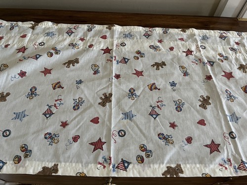Vintage Handmade Teddy Bear & Classic Toys Curtain Panel W/ Valance Nursery - Picture 19 of 20