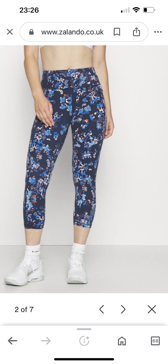 Sweaty Betty Power 7/8 Legging Blue Floral Displace Print Size M