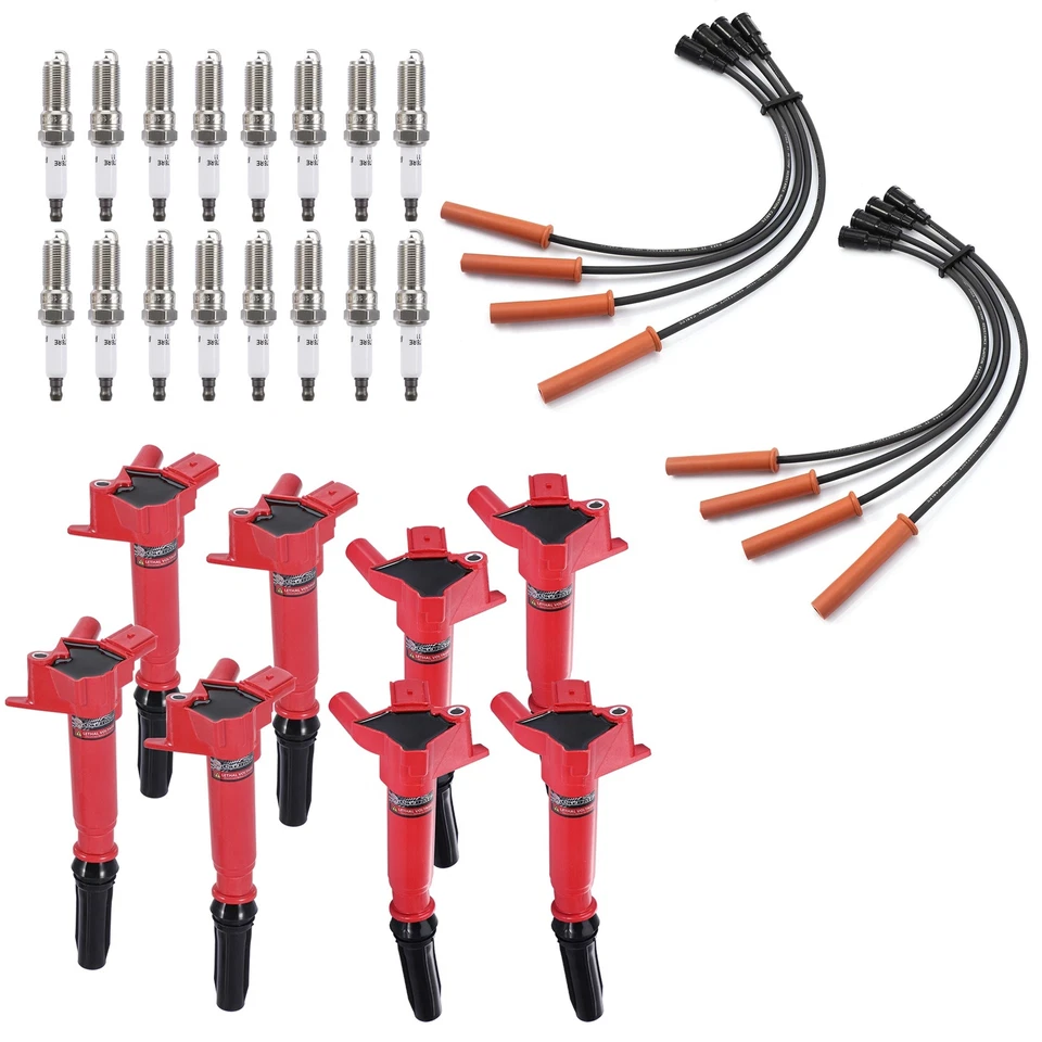 8 Pack Ignition Coil & Spark Plug & Wire For 2010-2017 Ford F150 F250 F350 6.2L - Image 2 of 4