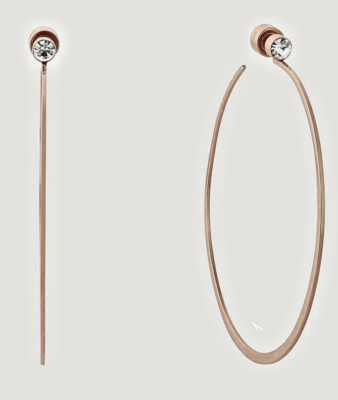 MICHAEL KORS MK Modern Brilliance Hoop Earrings Rose Gold Crystals