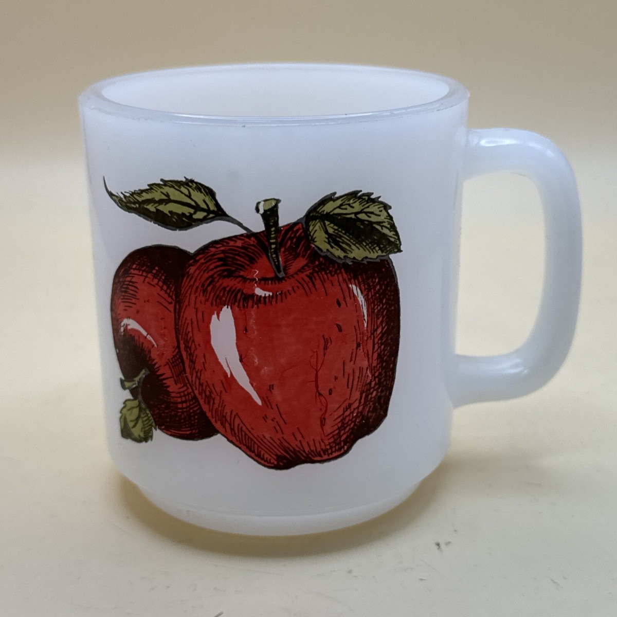 Vintage Glasbake Apple Mug. Milk Glass Coffee Mug. Tea Cup. Heat Resistant  | eBay