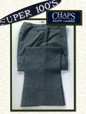 Vintage 90’s Chaps Ralph Lauren SUPER 100'S Wool 36x32 Gray Pants 823075A