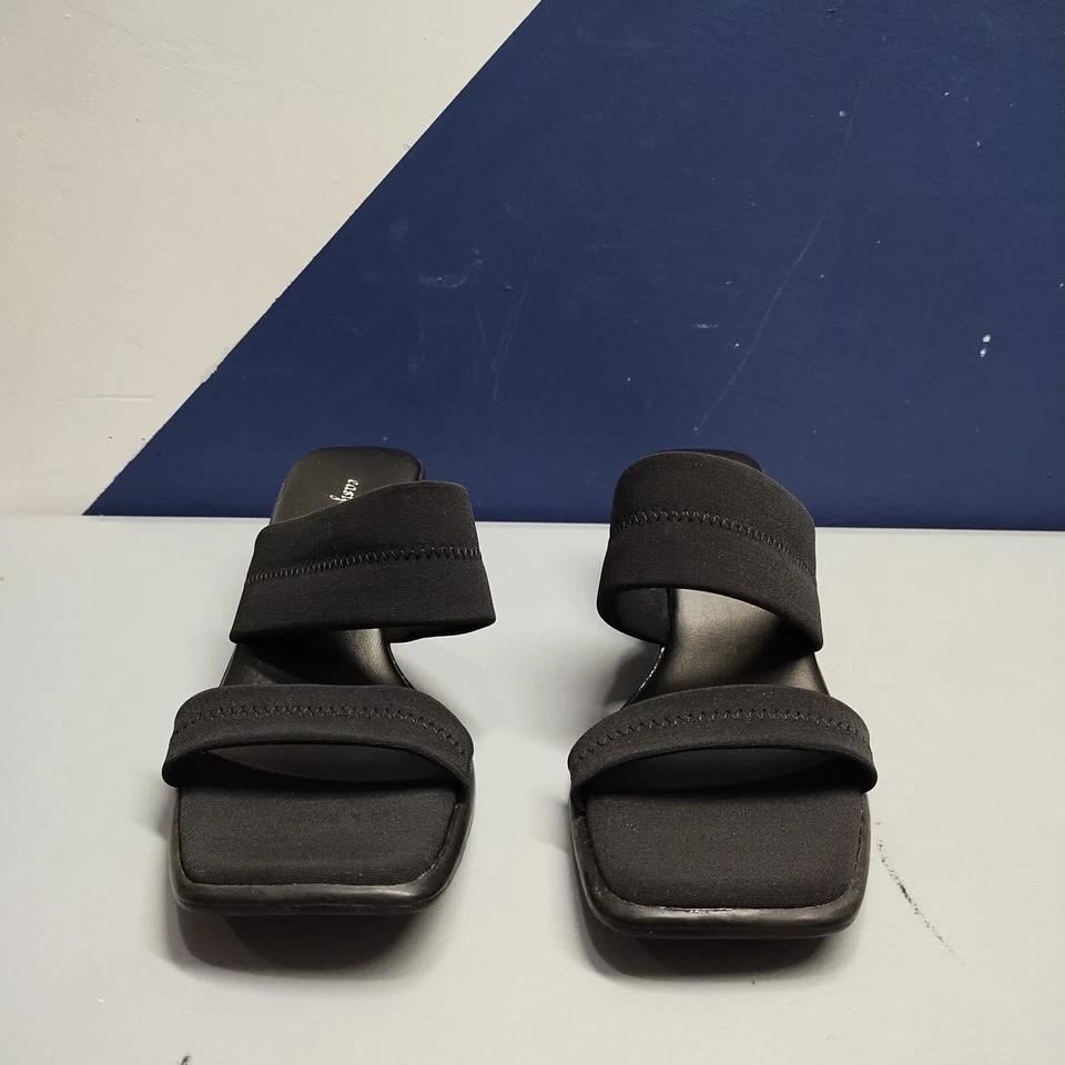 Sandalias Easy Spirit Formales Deslizables Para Mujer Talla 7.5 Negras Tacón Bloque Punta Abierta Sin Cordones Foto 2 de 4