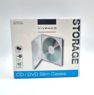 VIVANCO CD/DVD Slim Case, Schutzhülle für ein Disk  10C ,  10er