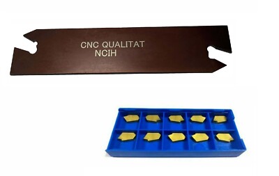 CNC QUALITÄT Abstechschwert Stechschwert 32-2 mit 10 Stechplatten GTN 2 TiN