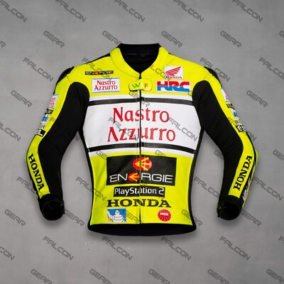 Valentino Rossi Nastro Azzurro Leather Motorcycle Racing Jacket, All Sizes