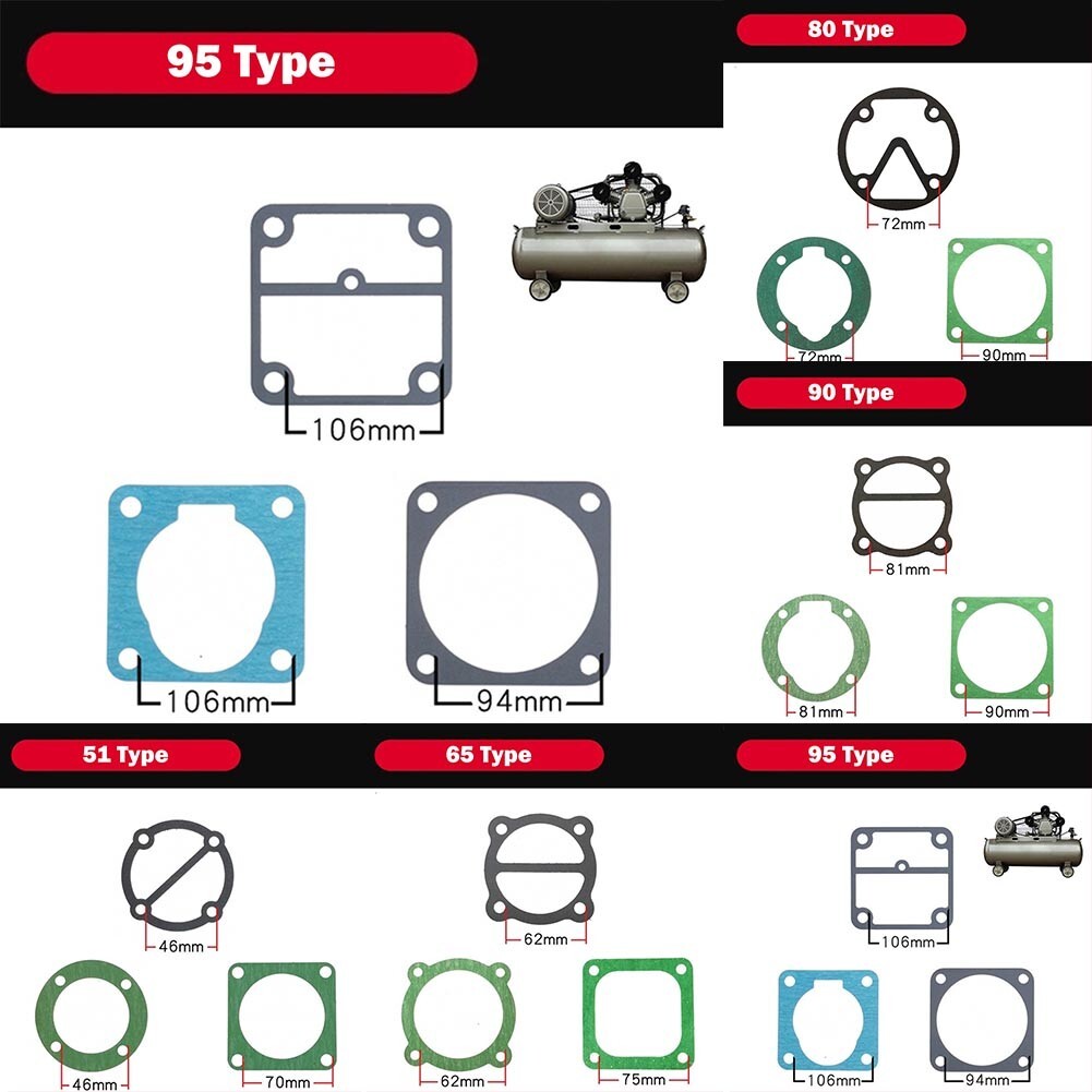 Head Gasket Set For Air Compressor Rebuild Kit Tools Valve Plate Gaskets Washers