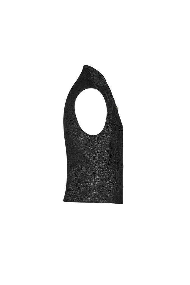 Chaleco Negro Victoriano Jacquard Gótico Medieval Regency Punk Rave WY-996 - Imagen 4 de 4