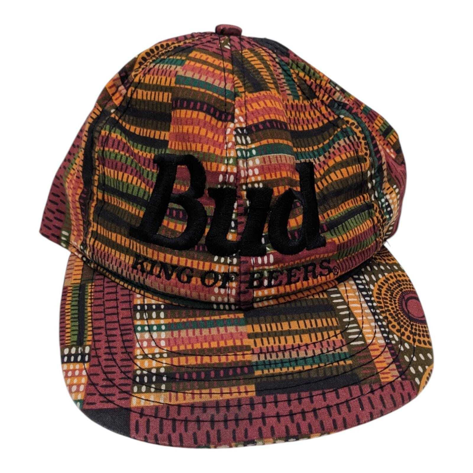 Vintage Budweiser Snapback Hat Baseball Cap Southwest Aztec Print Western