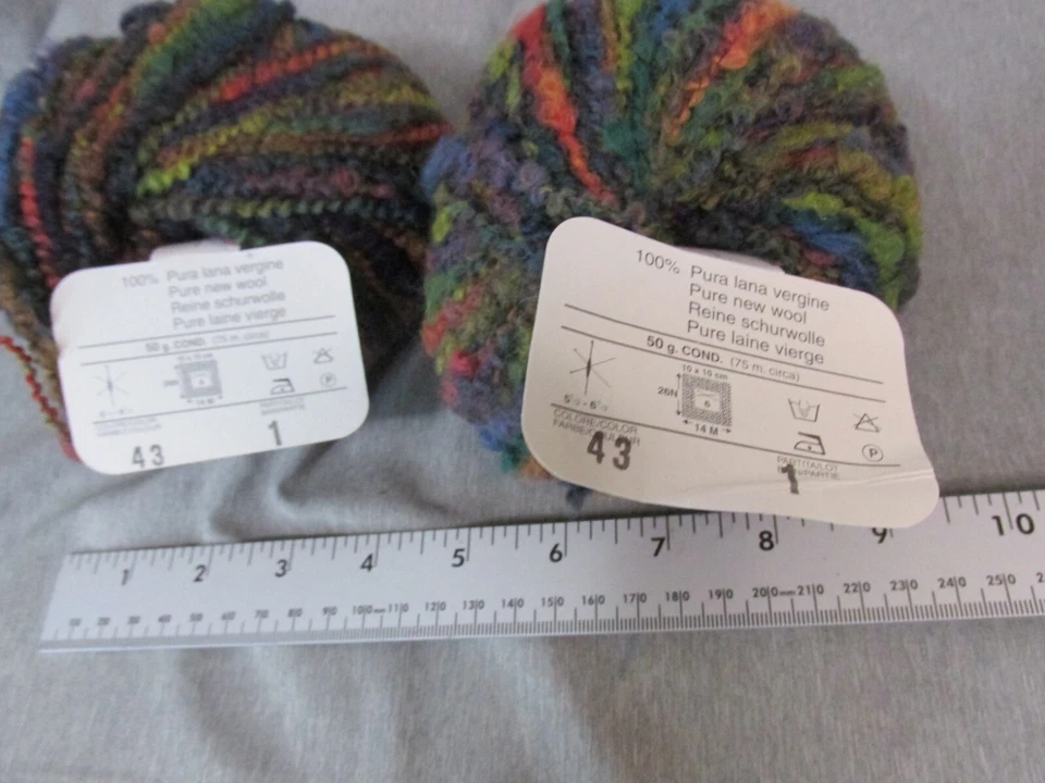 2 BALLS MULTI/COLOR ATMOSFERA IDEE & FILATI MONDIAL 50G/150M PURE NEW WOOL - Image 2 of 2