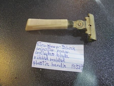 2 Vtg Eversharp Schick Injector Razors 1940's or 1950's Ribbed Plastic Handle