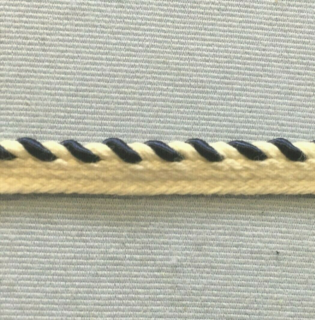 1/8" Lip Cord Trim Piping Lip Cording Trim Rayon Navy Off White 5 yds LC137 eBay