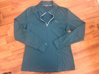RJ Classics Girls  JR Long Sleeve Show Shirt XL Teal Green Equestrian    Mesh