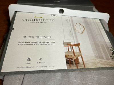 Threshold 54'' 84  Sheer Curtain Panel Gray 1 piece