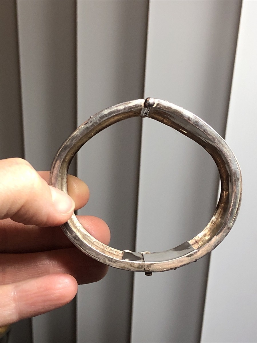 3.Vintage 925 Sterling Filigree Swirl Rope Patterned Wide Bangle