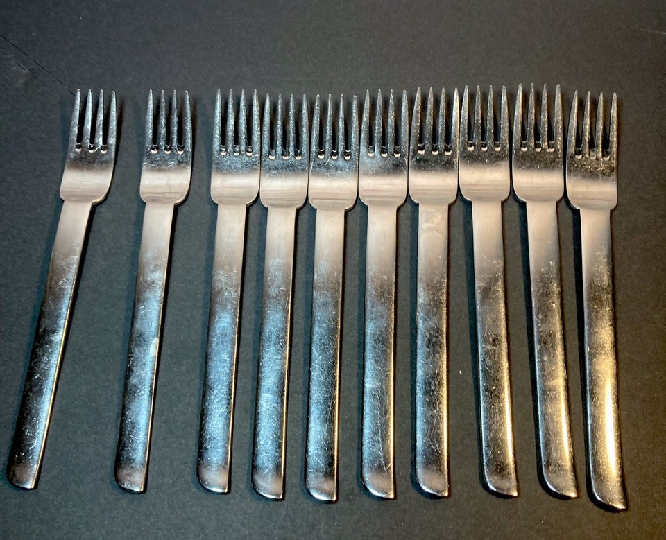 10 Salad Forks Pattern HEN86 By J A Henckels Zwilling Stainless Steel