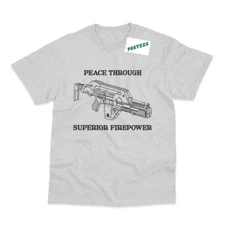 Peace Through Superior Firepower Inspired by Aliens T-Shirt