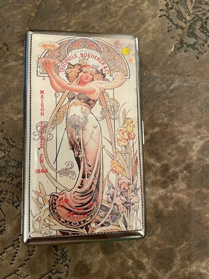 Retro Theophile Roederer Tissues Mirror 1-clip 120s Cigarette Case Card Holder