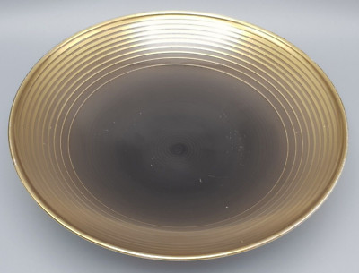 Fürstenberg Fuß-Schale Brauntöne verlaufend Goldstreifen Ø ca.20,8cm Stockmeyer