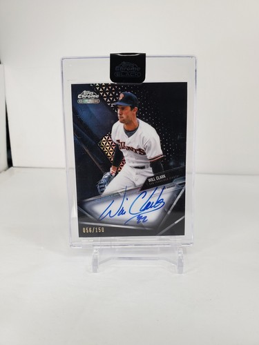 Autografo rifrattore 2021 Topps Chrome Black Will Clark /150 CBA-WC - Foto 1 di 2