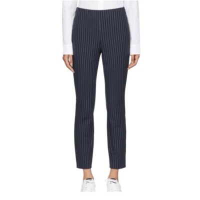 Rag & Bone Simone Navy Blue Twill Pinstriped Trouser Pants Women s 8