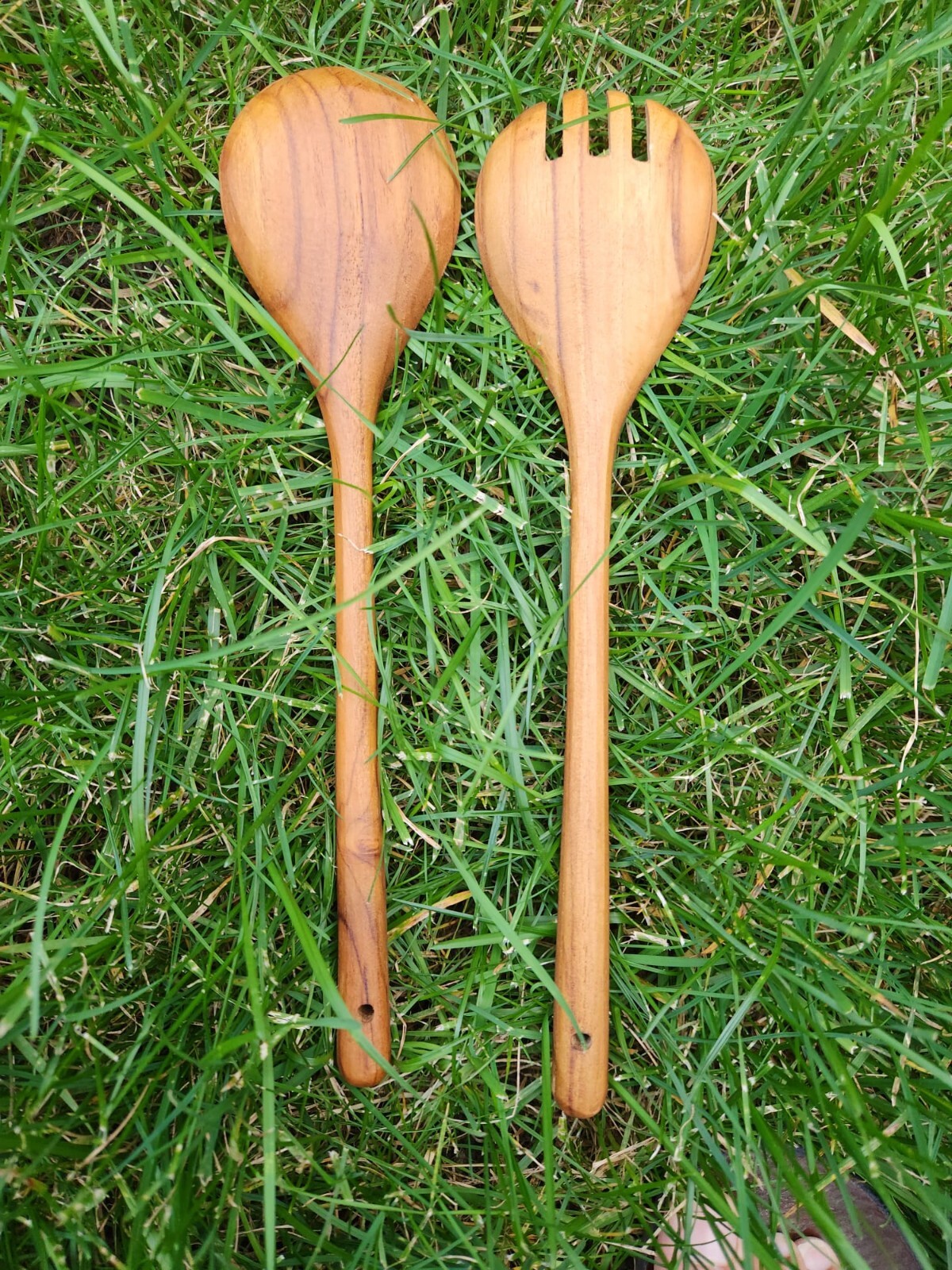 Teak Wood Salad Spoon and Fork, Salad Servers, Wooden Serving Spoon and Fork