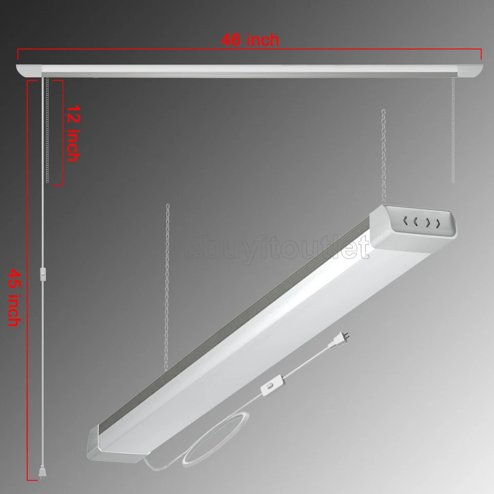 4 Pack x 54W Utility LED Shop Light for Storage Room Workbench Workshop 5000LM - Image 3 of 4