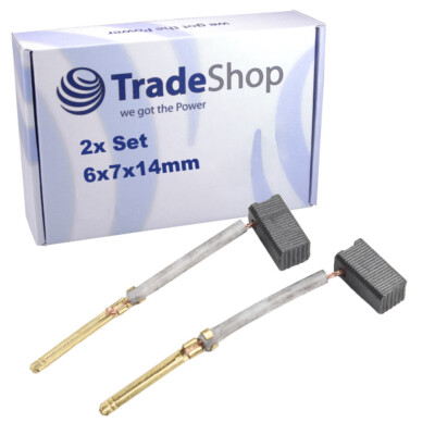 2x Kohlebürsten Motorkohlen 6x7x14mm für Porter Cable 382 7346 7424XP 97455