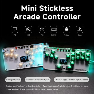 Mini Stickless Controller RGB Game Keyboard for PS4/PS3/Switch/PC/Steam Game